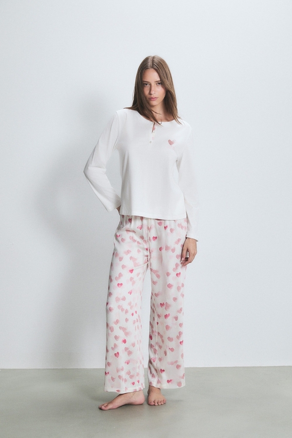 pijama largo hearts