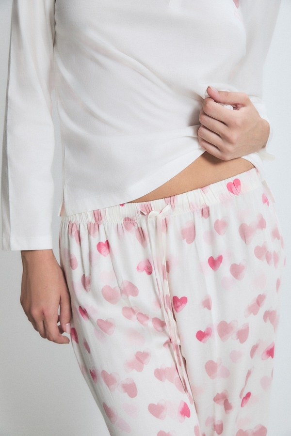 pijama largo hearts
